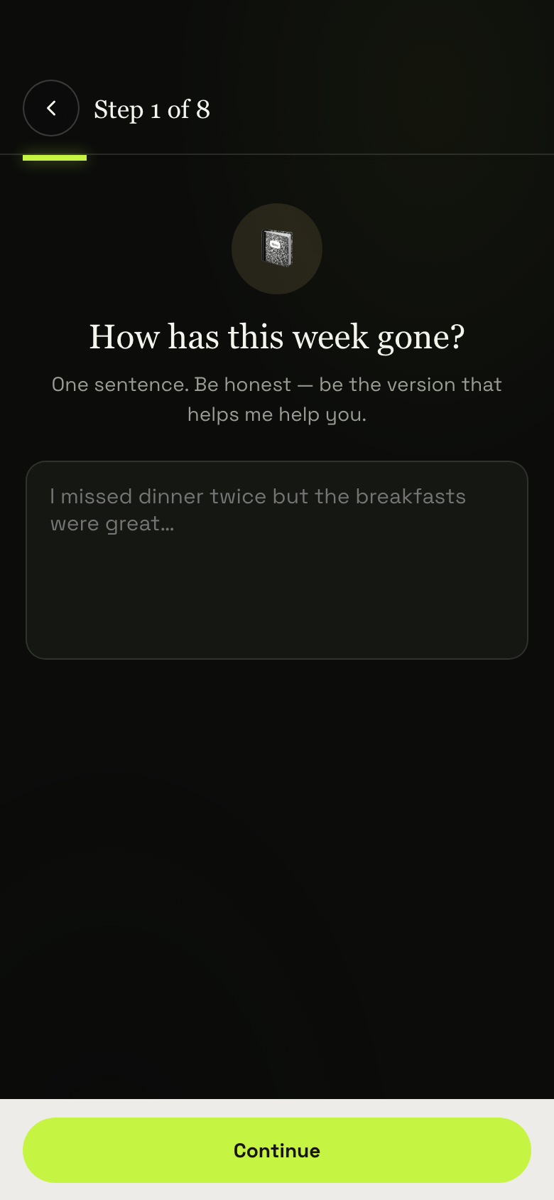 Nutrition and macros in the app